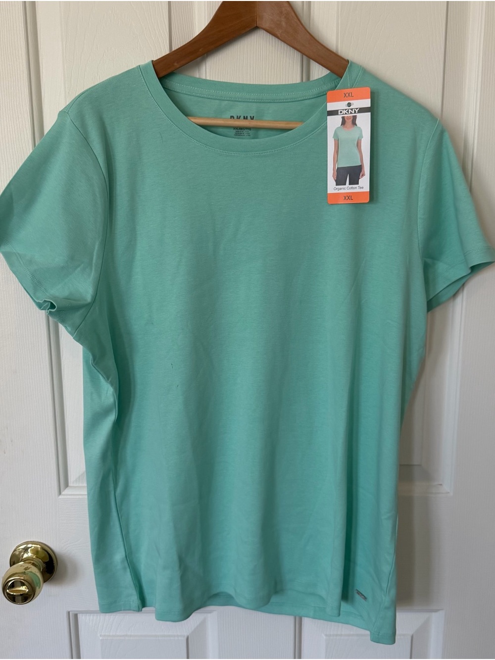 DKNY Short Sleeve Crewneck Tee in Mint Green